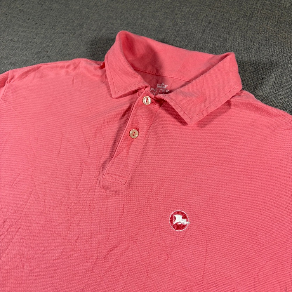 Peter Millar Polo Shirt Mens Medium Pink Seaside Wash Short Sleeve Cotton Pique